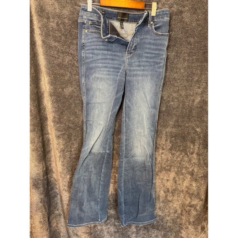 White House BlackMarket High Rise Skinny Flare Everyday Soft Blue Jeans Womens 4 - Picture 3 of 4